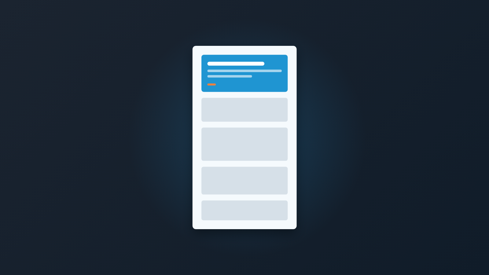 One-page weekly sales report laid out as five stacked blocks