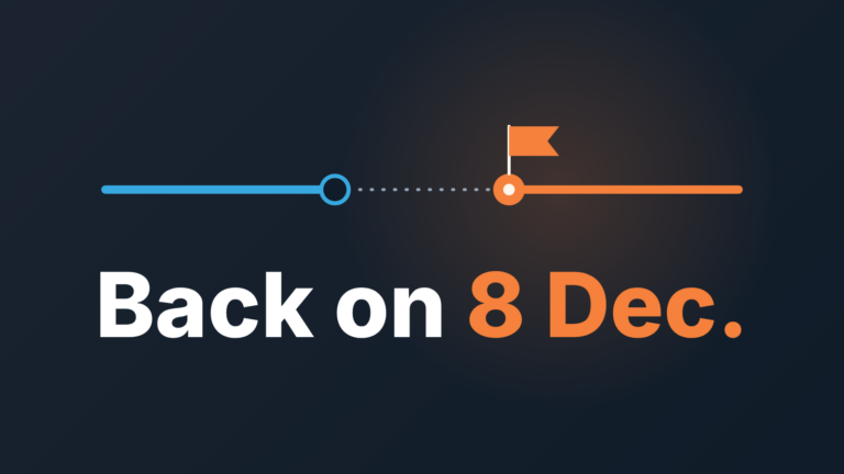 Customer timeline with a gap in the line and a flag marking the return date