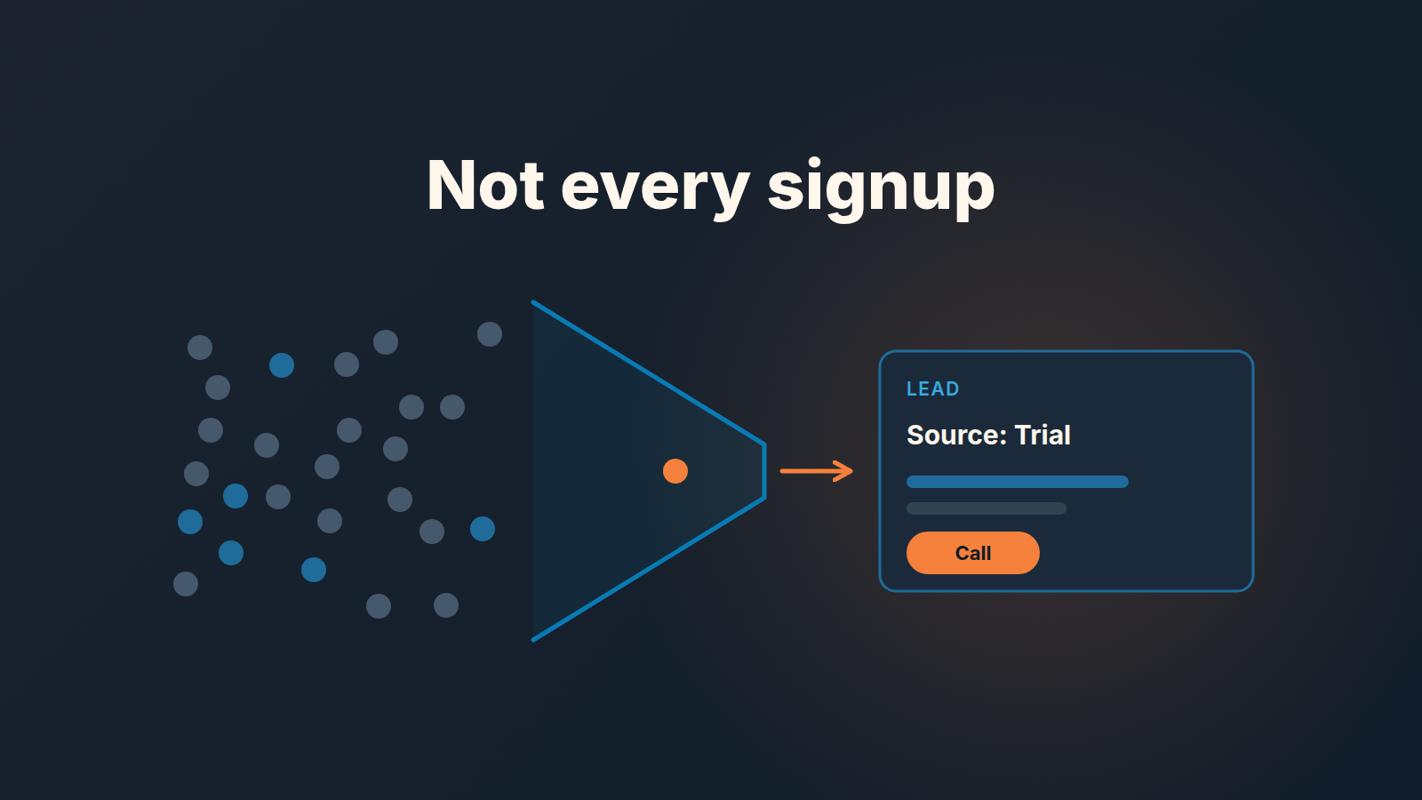 Trial signup becoming a lead in a CRM inbox, flat illustration