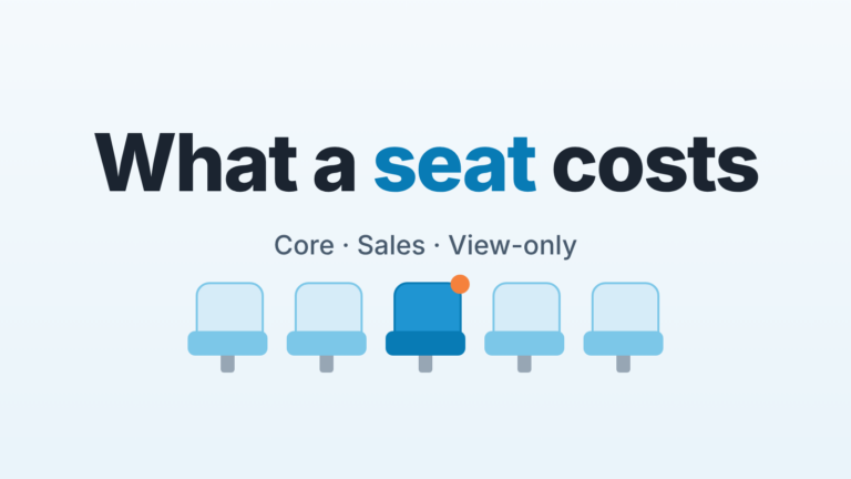 Five seat icons in a row, one highlighted, under the words "What a seat costs"