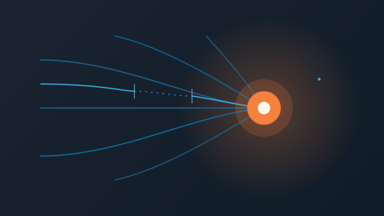 Abstract cover: blue threads converge on a glowing orange knot, and one bright thread pauses in a dotted gap mid-way, then rejoins and reaches the knot
