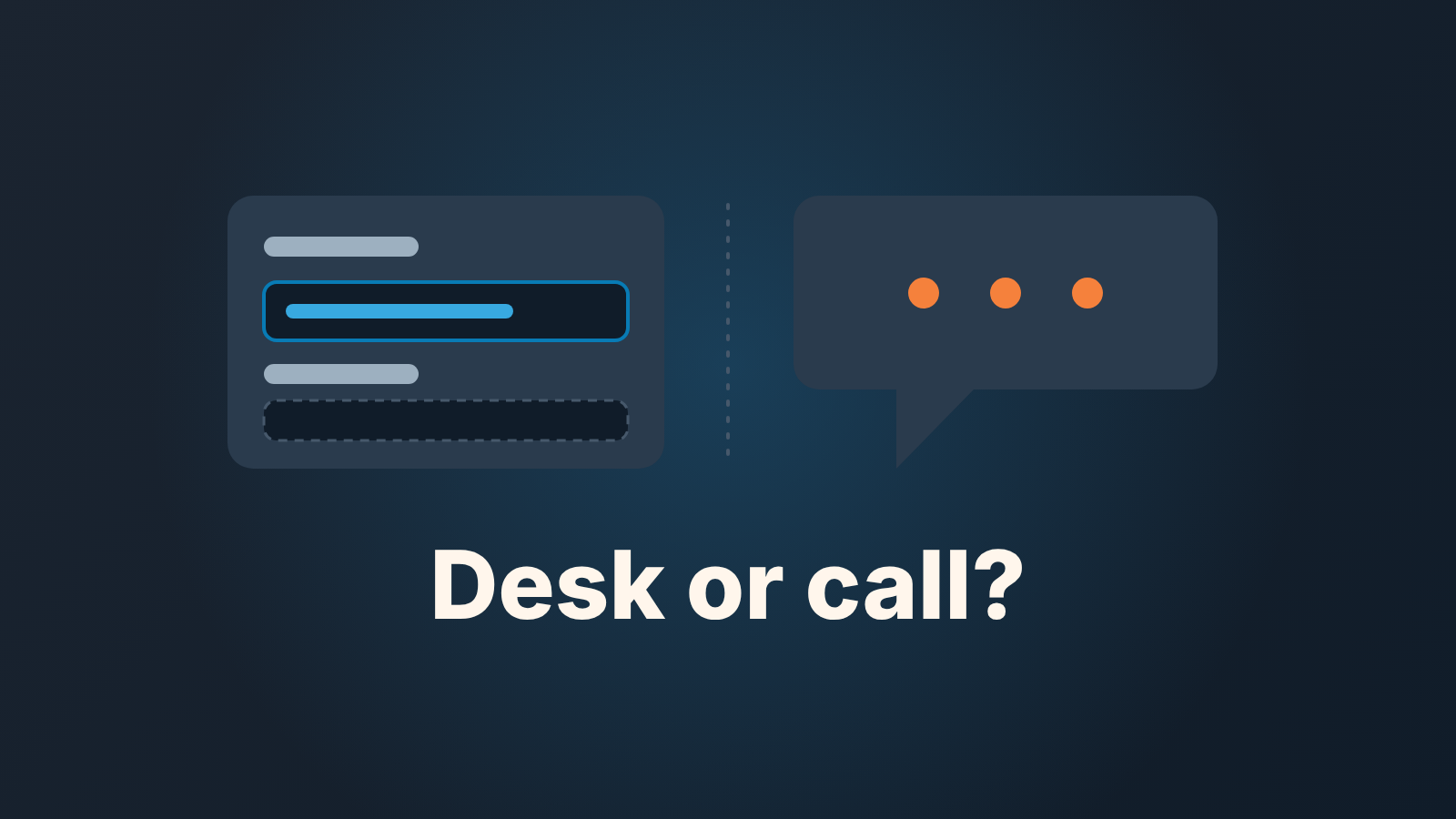 Cover: a CRM field card with one filled and one empty line beside a speech bubble, asking whether a technique is checked at the desk or on a call.