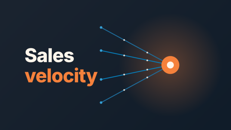 Four lines converge on a glowing orange node beside the words "Sales velocity" on a dark background