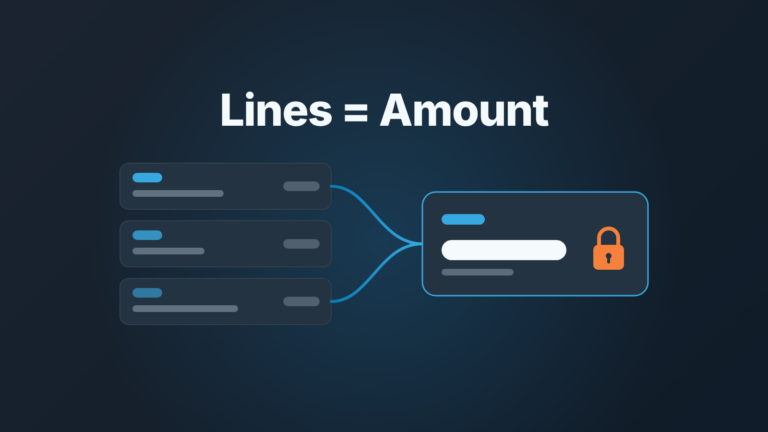 Three product lines merge into a locked deal Amount: the Amount is the sum of the lines